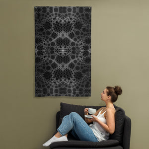 The Grid - Tapestry - Psychedelic Sacred Geometry Trippy Fractal Mandala Wall Hanging Party Backdrop