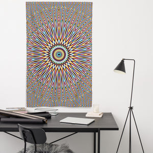 Flicker Tapestry - Psychedelic Sacred Geometry Trippy Fractal Mandala Wall Hanging Party Backdrop