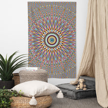 Load image into Gallery viewer, Flicker Tapestry - Psychedelic Sacred Geometry Trippy Fractal Mandala Wall Hanging Party Backdrop
