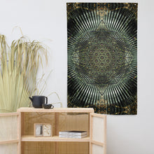 Charger l&#39;image dans la galerie, Silvery Tapestry - Psychedelic Sacred Geometry Trippy Fractal Mandala Wall Hanging Party Backdrop
