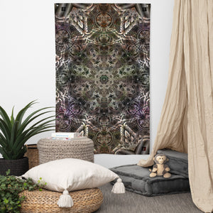 Primaterra Tapestry - Psychedelic Sacred Geometry Trippy Fractal Mandala Wall Hanging Party Backdrop