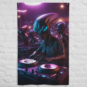 Aliens Party Tapestry - Cosmic Psychedelic Wall Hanging Alien Party Backdrop