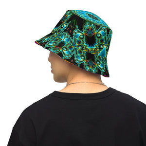 Borealis/Sweet Lake -  Reversible bucket hat psychedelic fractal mandala