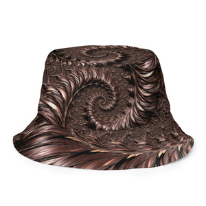 The Dark/Silvery - Reversible bucket hat psychedelic fractal mandala and sacred geometry