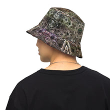 Load image into Gallery viewer, Primaterra/The Grid -Reversible bucket hat psychedelic fractal mandala
