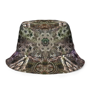 Primaterra/The Grid -Reversible bucket hat psychedelic fractal mandala
