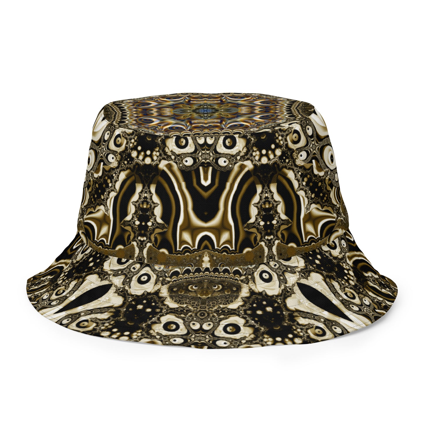 Tribal/Antika - Reversible bucket hat psychedelic fractal mandala and sacred geometry