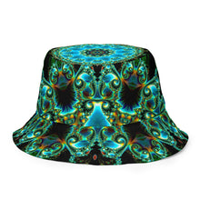Charger l&#39;image dans la galerie, Borealis/Sweet Lake -  Reversible bucket hat psychedelic fractal mandala
