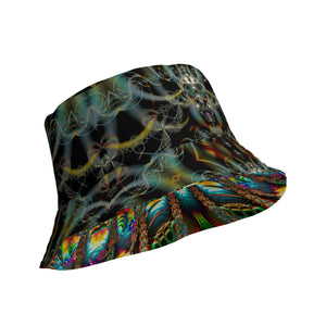 Geronima/Lets Dance - Reversible bucket hat psychedelic fractal mandala and sacred geometry