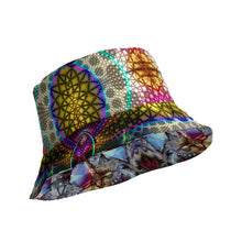 Charger l&#39;image dans la galerie, Experimental Area/Other Dimension - Reversible bucket hat psychedelic fractal mandala and sacred geometry
