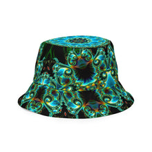 Load image into Gallery viewer, Borealis/Sweet Lake -  Reversible bucket hat psychedelic fractal mandala

