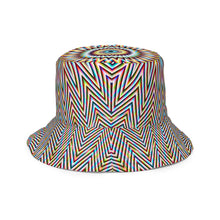 Load image into Gallery viewer, Flicker/Nova - Reversible bucket hat psychedelic fractal mandala and sacred geometry
