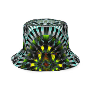 Flicker/Nova - Reversible bucket hat psychedelic fractal mandala and sacred geometry