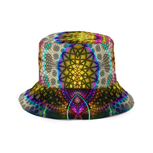 Experimental Area/Other Dimension - Reversible bucket hat psychedelic fractal mandala and sacred geometry