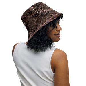 The Dark/Silvery - Reversible bucket hat psychedelic fractal mandala and sacred geometry