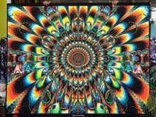 Load image into Gallery viewer, Crealab108 Horizontal Tapestry 120/150cm - 47/59inches pockets up/down finishing Geronima UV Psychedelic Fractal Mandala Tapestry Geronima UV Psychedelic Fractal Mandala Tapestry
