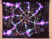 Load image into Gallery viewer, Crealab108 Horizontal Tapestry 70/80cm - 26/31.5inches pockets up/down finishing Galactica UV Psychedelic Fractal Tapestry Galactica UV Psychedelic Fractal Tapestry
