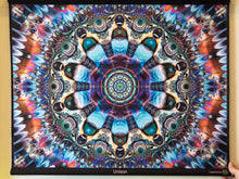Load image into Gallery viewer, Crealab108 Horizontal Tapestry 70/80cm - 26/31.5inches pockets up/down finishing Unison UV Psychedelic Fractal Mandala Tapestry Unison UV Psychedelic Fractal Mandala Tapestry
