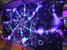 Load image into Gallery viewer, Crealab108 Horizontal Tapestry Galactica UV Psychedelic Fractal Tapestry Galactica UV Psychedelic Fractal Tapestry
