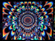 Load image into Gallery viewer, Crealab108 Horizontal Tapestry Geronima UV Psychedelic Fractal Mandala Tapestry Geronima UV Psychedelic Fractal Mandala Tapestry
