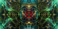 Load image into Gallery viewer, Crealab108 Horizontal Tapestry Symbiosis UV Psychedelic Fractal Tapestry Symbiosis UV Psychedelic Fractal Tapestry
