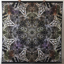Load image into Gallery viewer, Crealab108 Square Tapestry 100/100cm - 39/39Inches pockets up/down finishing Primaterra Psychedelic Fractal UV Tapestry Primaterra Psychedelic Fractal UV Tapestry
