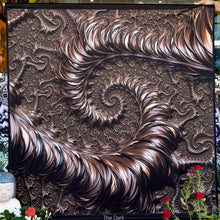 Load image into Gallery viewer, Crealab108 Square Tapestry 100/100cm - 39/39Inches pockets up/down finishing The Dark Psychedelic 3D Fractal UV Tapestry The Dark Psychedelic 3D Fractal UV Tapestry
