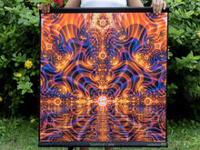 Load image into Gallery viewer, Crealab108 Square Tapestry 75/75cm - 29.5/29.5inches pockets up/down finishing Spectral Lake Psychedelic Fractal UV Tapestry Spectral Lake Psychedelic Fractal UV Tapestry
