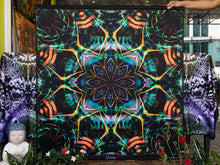 Load image into Gallery viewer, Crealab108 Square Tapestry Divina Trippy UV Psychedelic Fractal Mandala Tapestry Divina Trippy UV Psychedelic Fractal Mandala Tapestry
