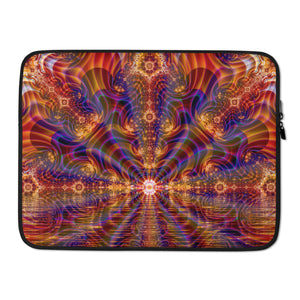 Psychedelic Fractal Mandala sacred geometry yoga ecstatic dance DJ Laptop Sleeve Crealab108 koh Pha ngan