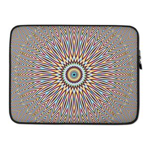Psychedelic Fractal Mandala sacred geometry yoga ecstatic dance DJ Laptop Sleeve Crealab108