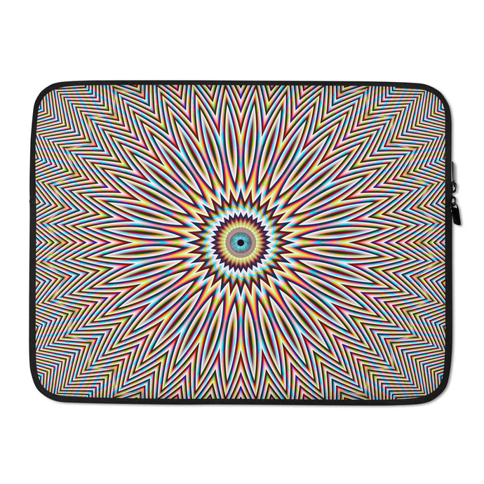 Psychedelic Fractal Mandala sacred geometry yoga ecstatic dance DJ Laptop Sleeve Crealab108