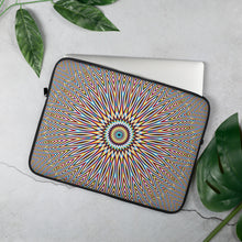 Load image into Gallery viewer, Psychedelic Fractal Mandala sacred geometry yoga ecstatic dance DJ Laptop Sleeve Crealab108
