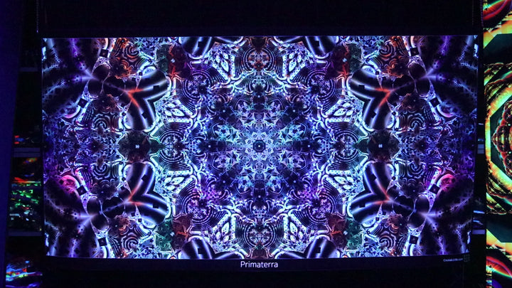 Primaterra UV psychedelic mandala trippy tapestry by Crealab108 Koh Pha Ngan