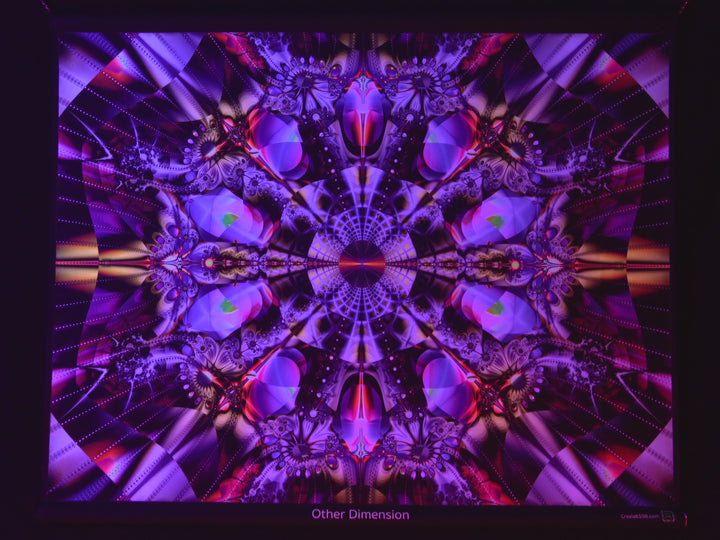 UV psychedelic Fractal and geometry tapestry by Crealab108 Koh Pha-Ngan