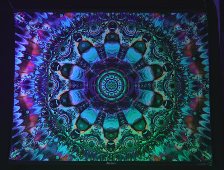 UV psychedelic fractal tapestry from Crealab108 KOh Phangan