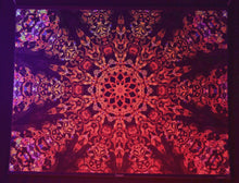 Load and play video in Gallery viewer, Totem UV Psychedelic Fractal Mandala Tapestry
