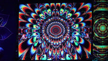 Load and play video in Gallery viewer, Geronima UV Psychedelic Fractal Mandala Tapestry
