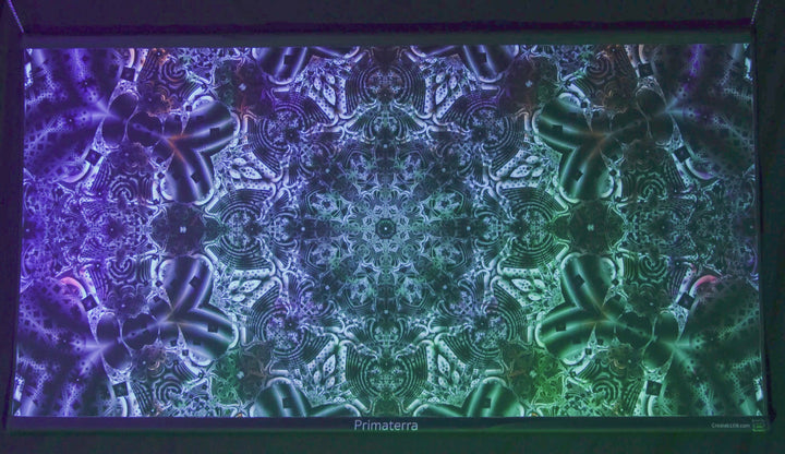 Video RGB light effect on Crealab108 UV fractal trippy tapestry