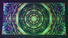 Load and play video in Gallery viewer, Ayamantra UV Psychedelic Fractal Tapestry
