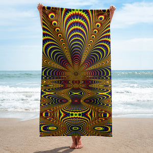 Dance for Sun Towel -  Trippy Fractal Geometric Mandala