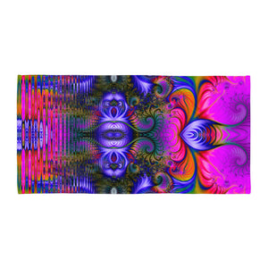 Sweet Lake Towel -  Trippy Fractal Geometric Mandala