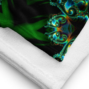 Borealis Towel -  Trippy Fractal Geometric Mandala