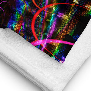 Experimental Area Towel -  Trippy Fractal Geometric Mandala