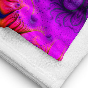 Sweet Lake Towel -  Trippy Fractal Geometric Mandala