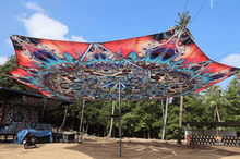 Load image into Gallery viewer, UV Canopy Unison trippy psychedelic festival trance party decor by Crealab108
