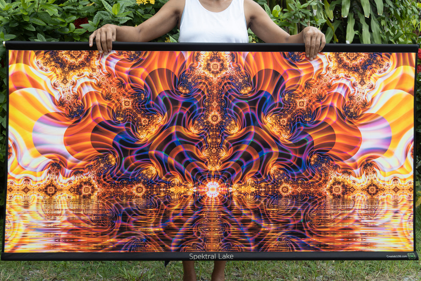 Spectral Lake UV Psychedelic Fractal Tapestry