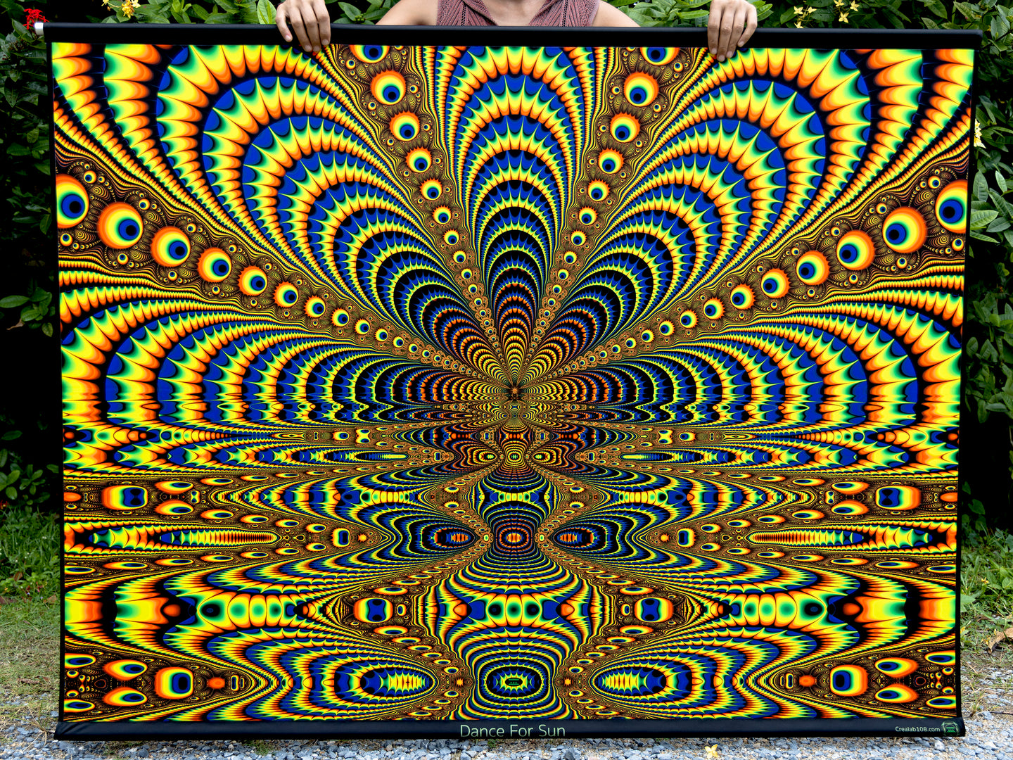 Trippy UV Psychedelic Fractal Tapestry - Crealab108 - parties home and festival decoration