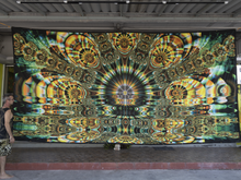 Load image into Gallery viewer, Visual Activation Giant Stretch UV psychedelic tapestry by Crealab108

