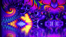 Load and play video in Gallery viewer, Sweet Lake Sunset Psychedelic Fractal UV Tapestry
